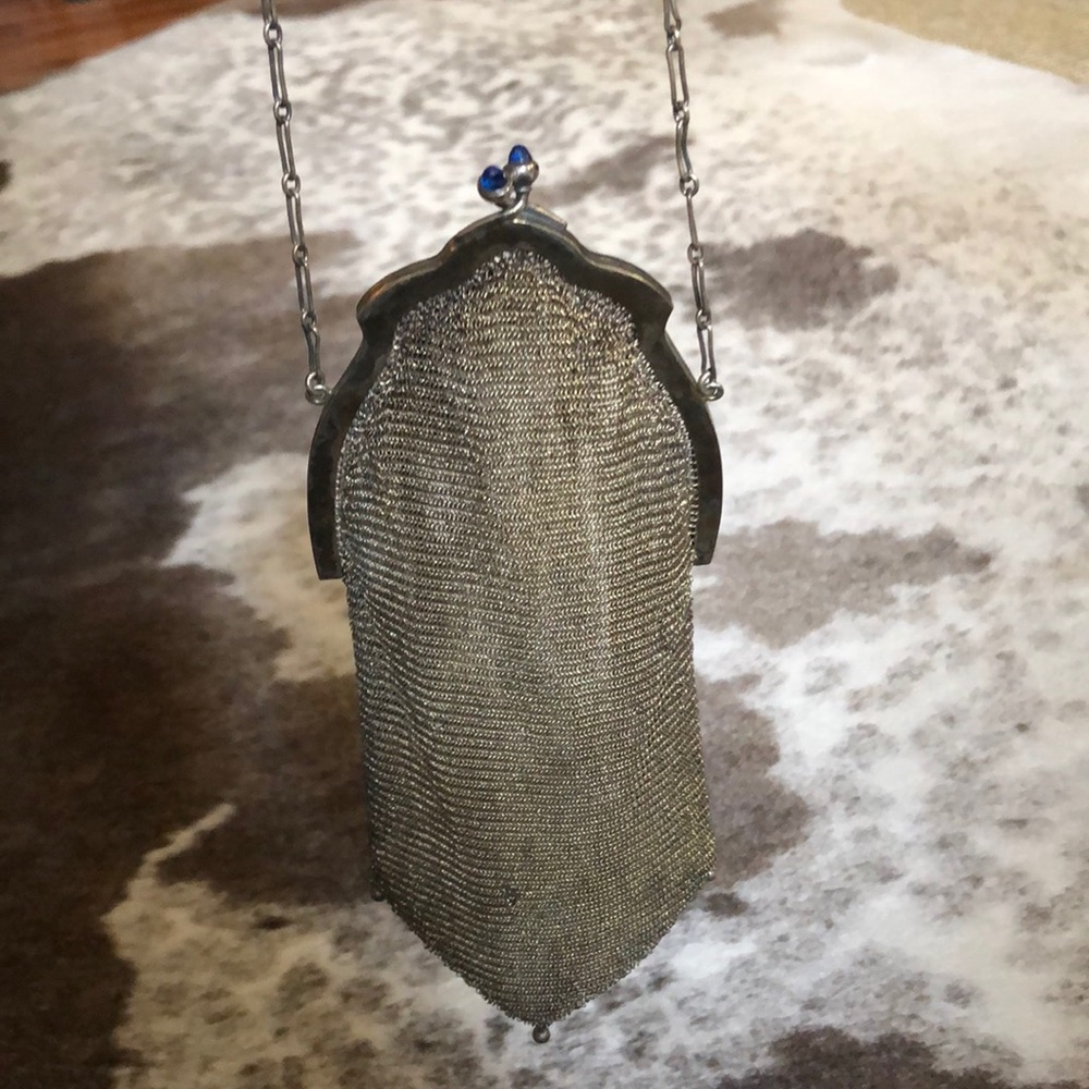Antique Vintage Sterling Silver Mesh Purse
